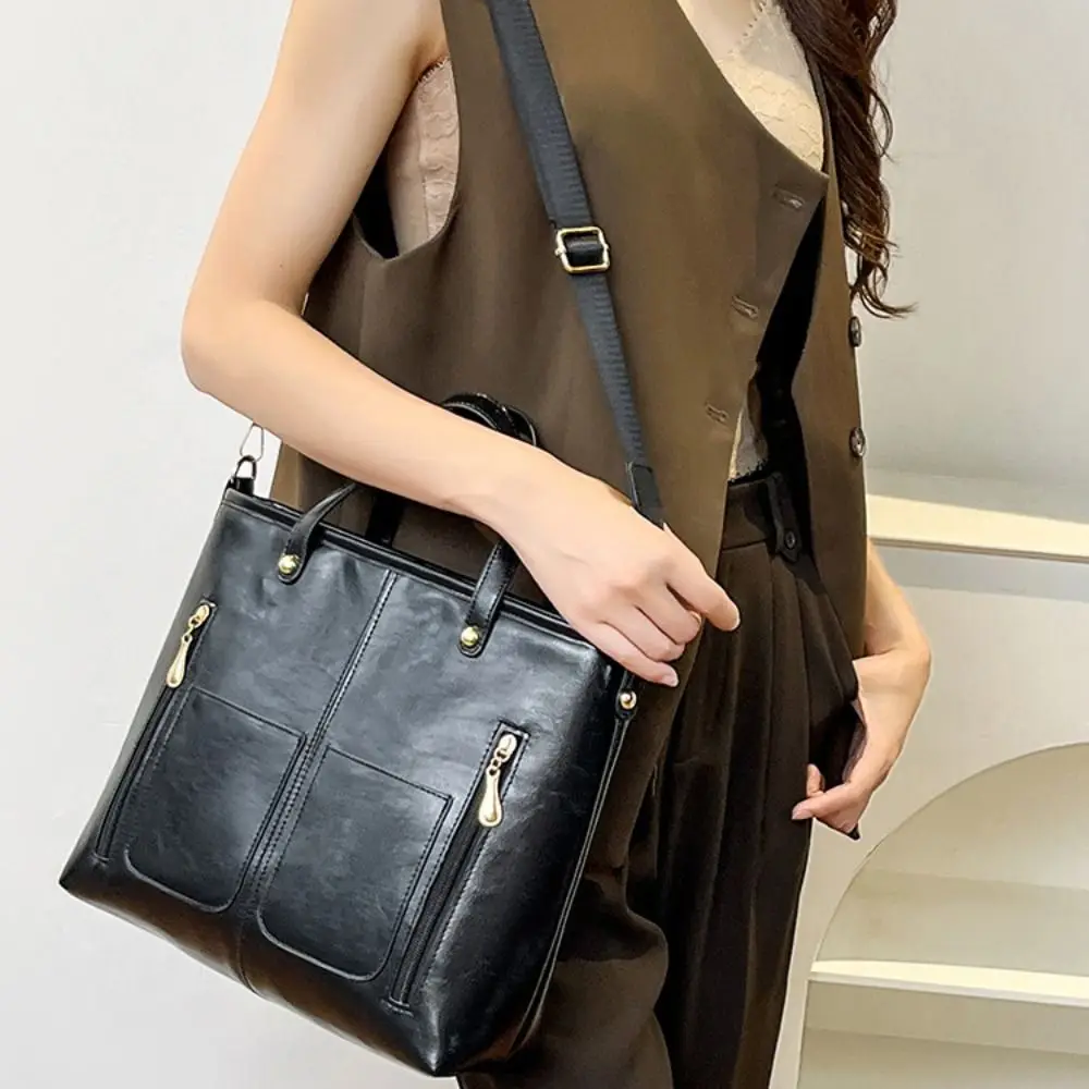 

Новая большая сумка из искусственной кожи, однотонная большая сумка на плечо большой вместимости, большая сумка для подмышек для женщин и девочек