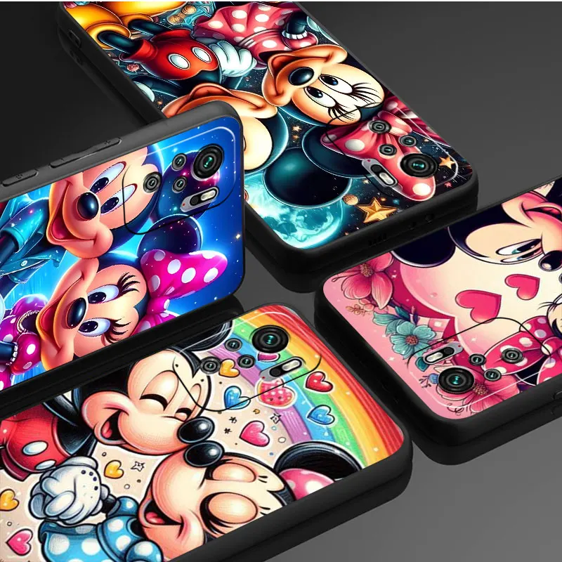 Case For Xiaomi Redmi Note 13 11 12 10 Pro 12C 9S 10C 8 9A 9C 12S 7 8T A1 Plus Silicone Black Phone Cover Love Mickey Minnie