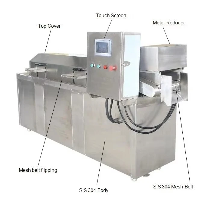 Small electric continuous snack particle fryer, automatic conveyor belt, fried chips, puffed snack food fryer