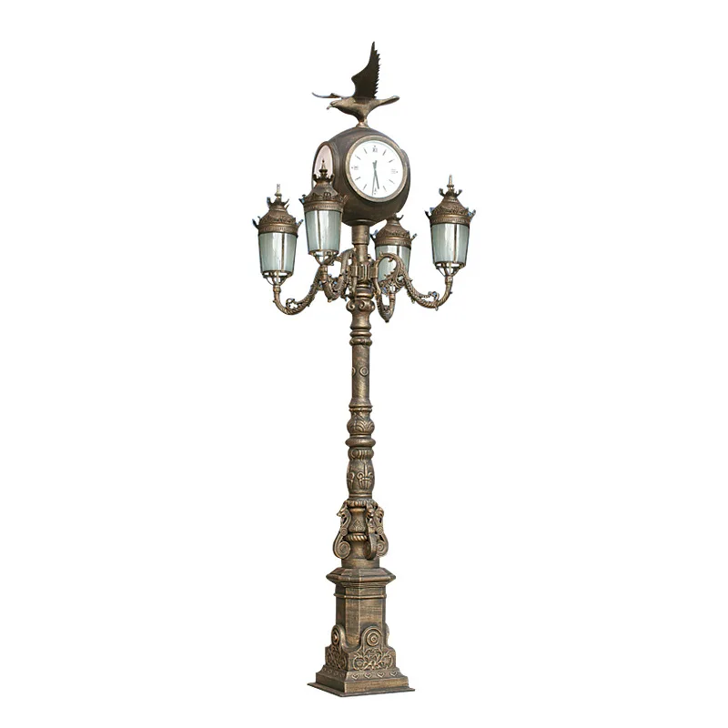 European Style Outdoor Landscape Light Clock Art Modeling Outdoor Landscape Light Customized Art Landscape Light Garden AC 90 80