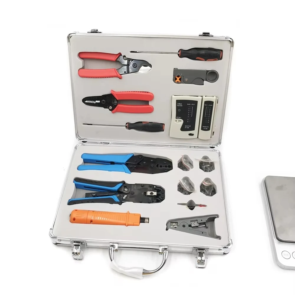 Crimping Plier Tool Set HT-K4015 Network Tool Kit & Cable Tester on