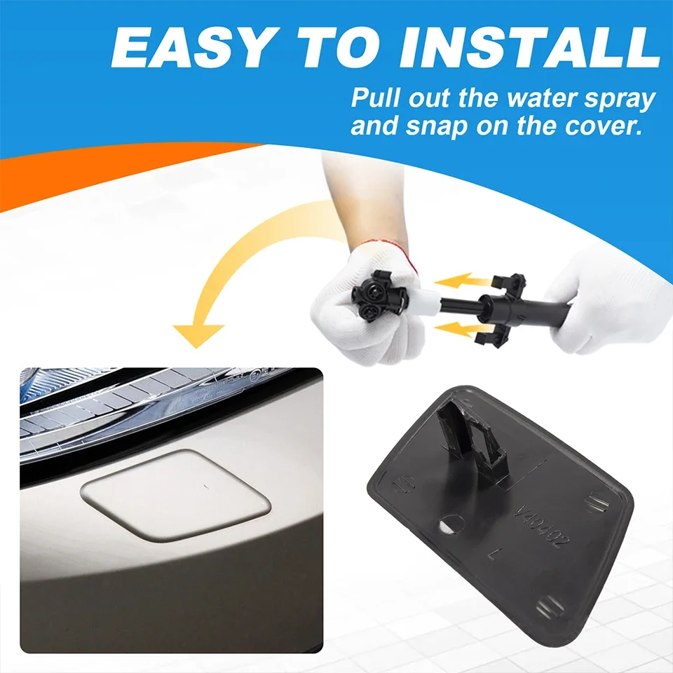Front Bumper Headlamp Washer Jet Spray Nozzle Cap For VOLVO S40 V50 2005 2006 2007 39991798 39991799 Headlight Cleaner Cover - view 4