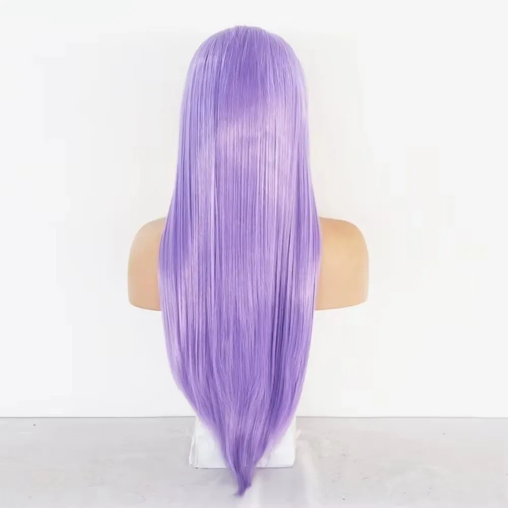 

Purple Wig Straight Synthetic Costume Props Synthetic Fiber Hair Lace Front Wig Middle-parted Long Straight Hair
