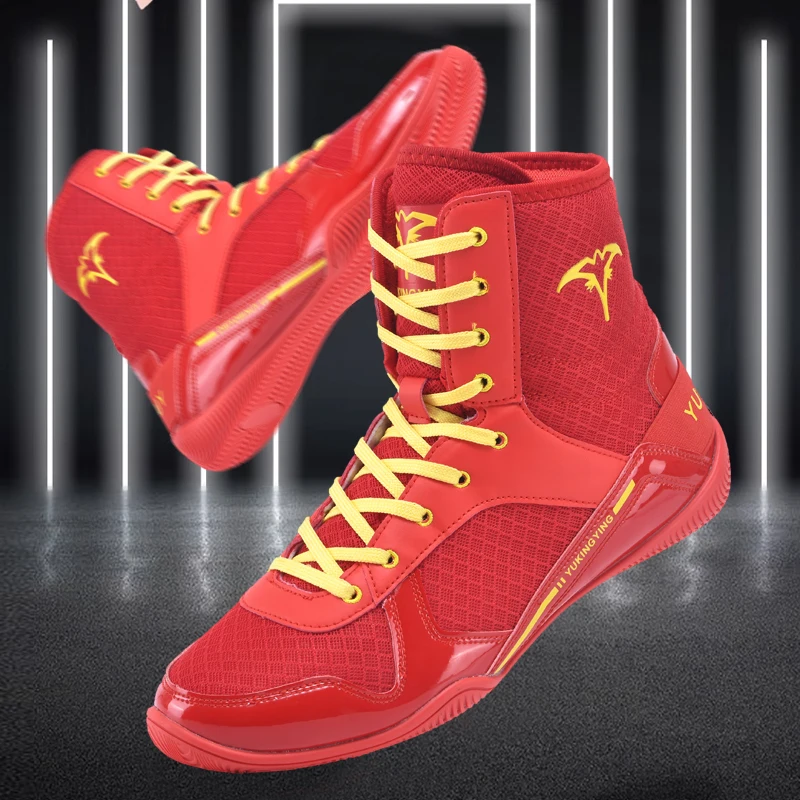 รองเท้าชกมวยมืออาชีพสำหรับผู้ชาย รองเท้ากีฬาแบบระบายอากาศ รองเท้าสำหรับกิจกรรมกลางแจ้ง รองเท้ามวยปล้ำแบบดั้งเดิม รองเท้าฝึกซ้อมสำหรับผู้หญิง รองเท้าบูทชกมวยแบบคลาสสิก