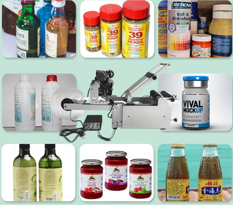 Adhesive Sticker Semi-automatic Bottle Labeling Machine with Date Code Printer/labeler Machine with Date Printer