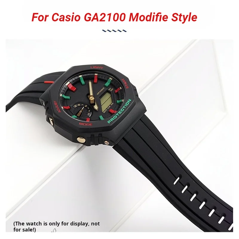 Pulsera de silicona para Casio G-SHOCK GA-2100 correa de silicona GA2100 GA2110 GA-B2100 DW5600 GM5600 correa de reloj de goma reacondicionada para hombres