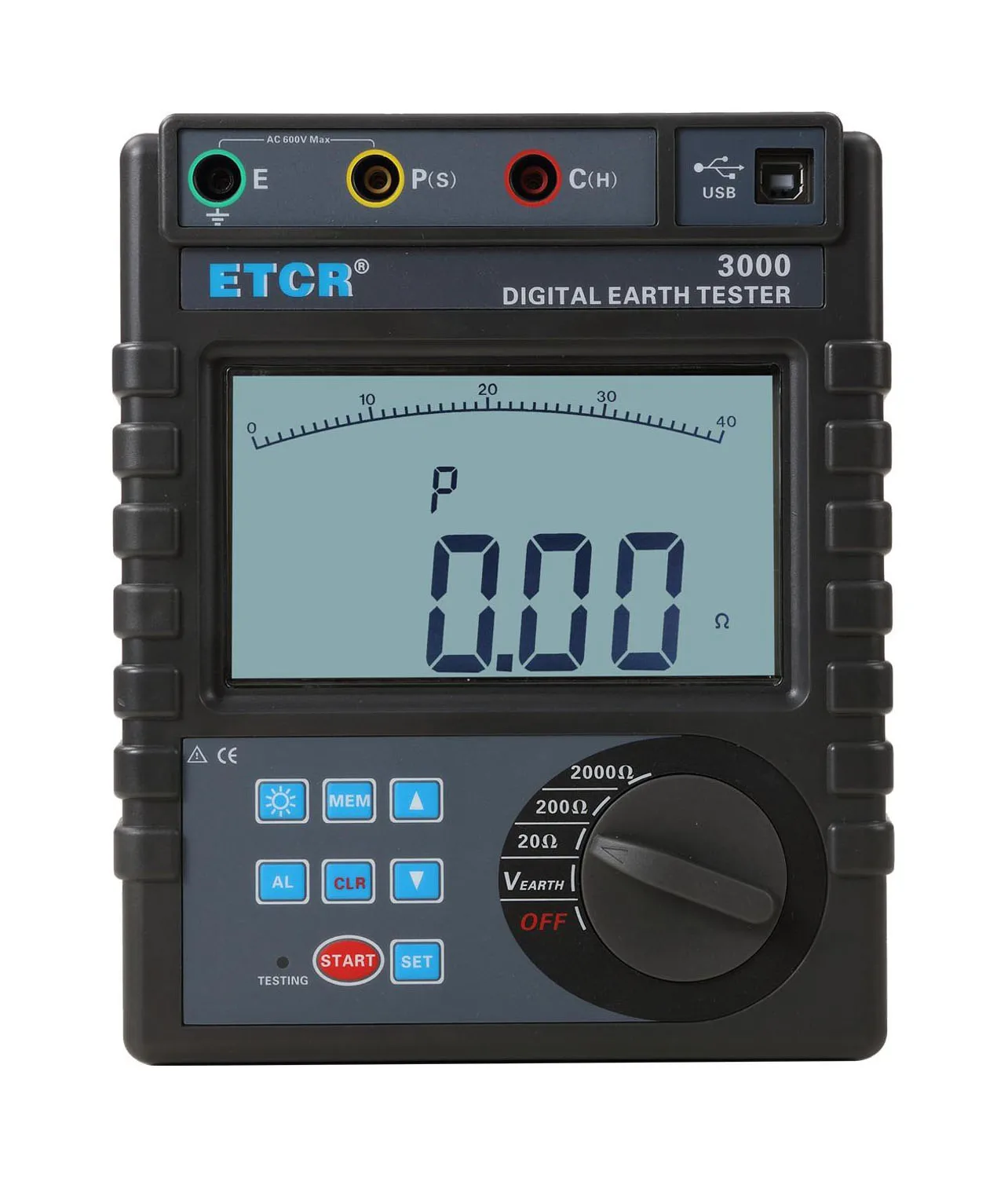 ETCR3000 New Digital Earth Ground Resistance Meter Tester