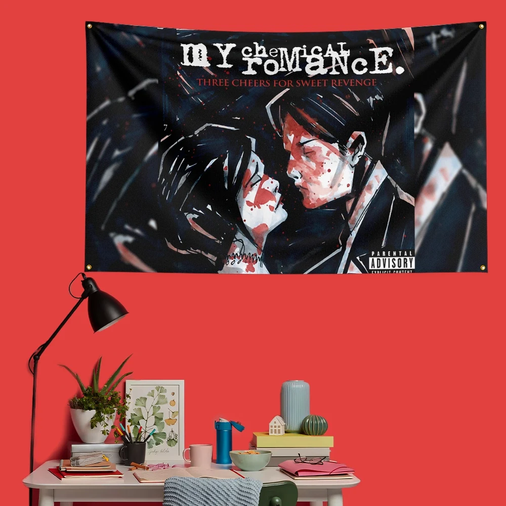 My Chemical Romance Inspired Rock Music Flag 3x5 FT 90x150cm Polyester Decorative Banner Tapestry For Music Fans Bedroom Wall De