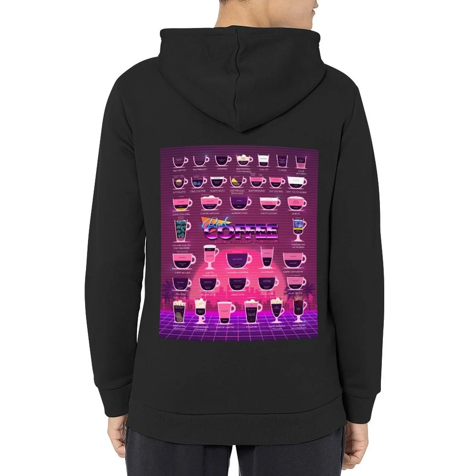 

80s Style Coffee Coffee Types Chart, Coffee Guide, List of Drinks, Barista Golden Ratio, Gift for L Hoodie blouse tracksuit