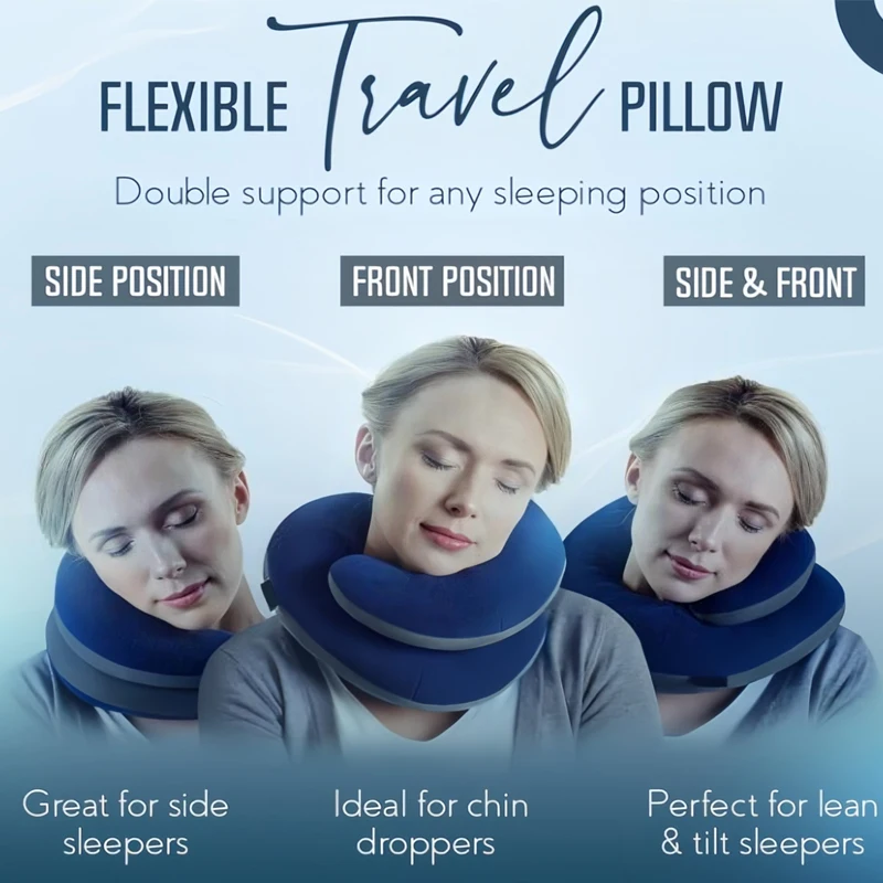 Travel Pillow Neck Support Soft 360 Support Portable Neck Pillow for Airplane Car Travel Sleeping Essentials for Long Flight