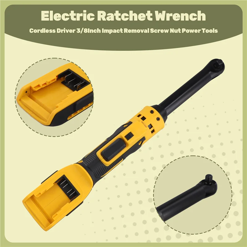

IALJ-2X Extended Electric Ratchet Wrench Cordless Driver 3/8Inch Impact Removal Screw Nut Power Tools For 18V 20V