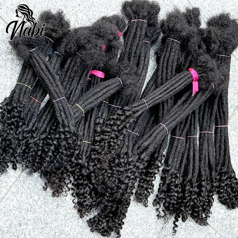 

Наращивание человеческих волос Nabi Dreadlock, локоны с завитками, перманентные человеческие волосы ручной работы, плетение дредов 8-14 дюймов для мужчин и женщин