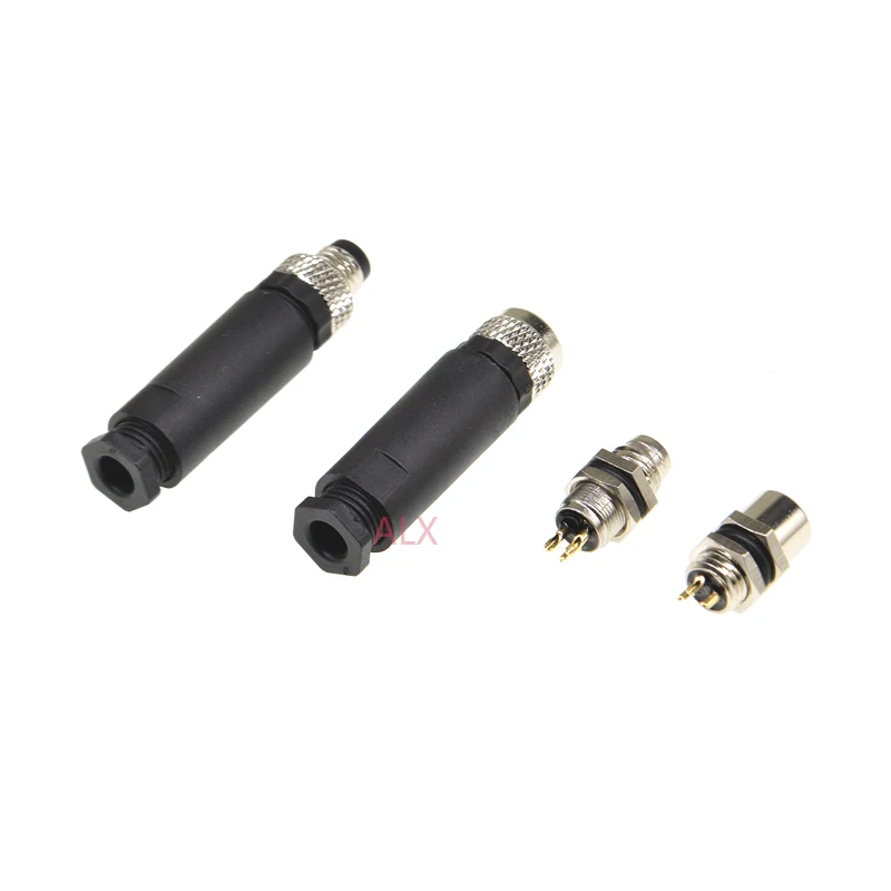 M8 waterproof sensor connector male & female plug 3/4 pin Straight type wire connector Screw Threaded coupling 3Pin/4Pin