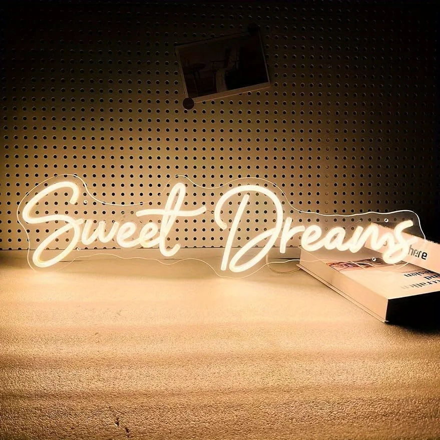 Sweet Dreams Neon Sign LED Marquee Light USB Operated  Aesthetic Decor for Bedroom Living Room Dormitory Night Light Gift
