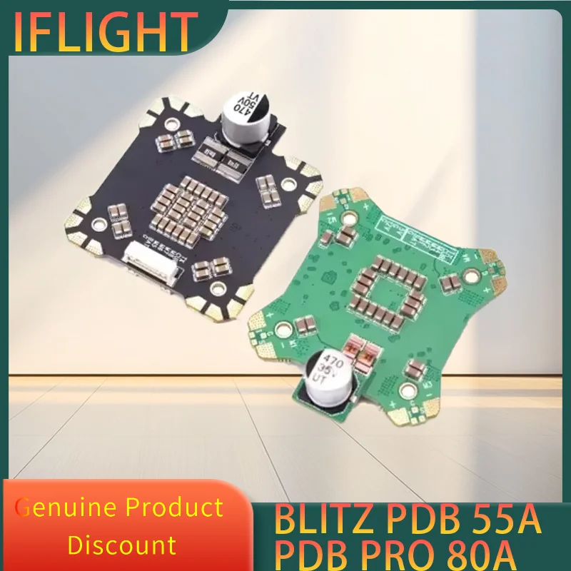 

IFlight BLITZ PDB Pro Support 80A 4-8S / 55A 4-6S LIPO Input 5V 3A /12V 2A Dual BEC 330A Distribution Board for RC FPV Drone
