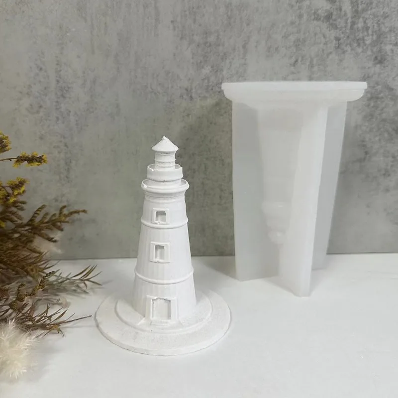 Ocean Lighthouse Silicone Mold 3D Fondant Cake Decorating Tools DIY Candle Plaster Aromatherapy Making Mould Crafts Ornaments