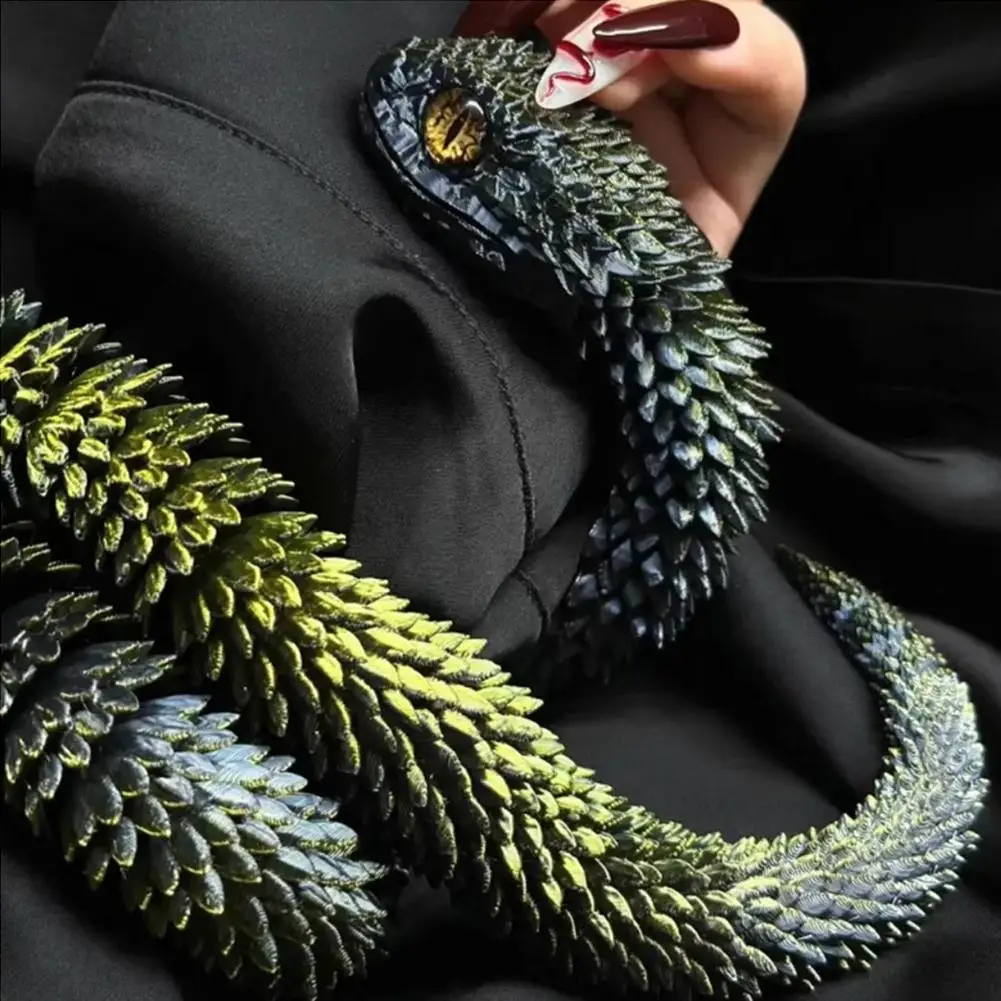 ثلاثية الأبعاد مطبوعة الذهب والأسود الأفعى النحت سطح المكتب ديكور فني عنصر جامعي فريد للسيارة/المكتب/عرض المنزل #4