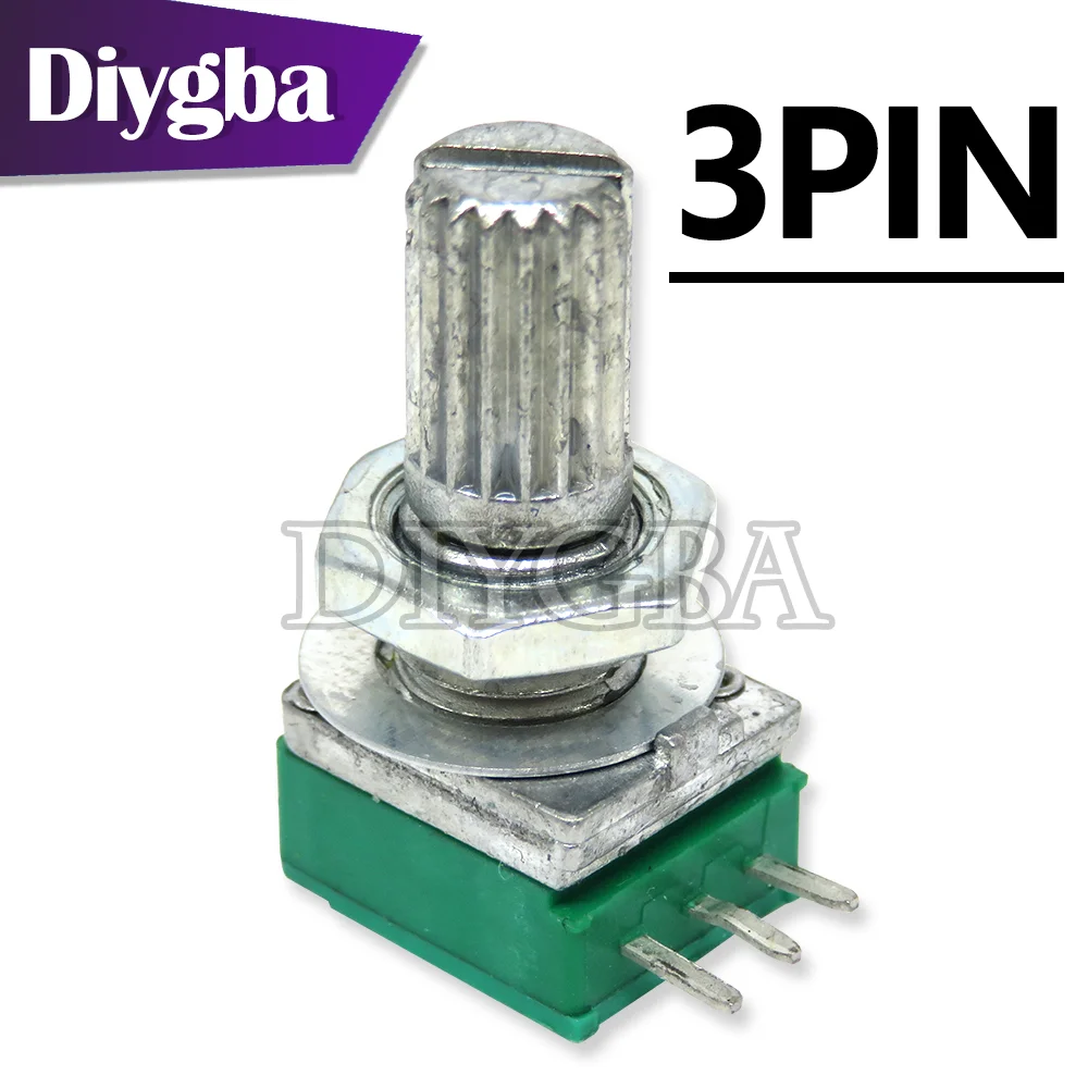 5PCS RK097N RV097NS 5K 10K 20K 50K 100K 500K B5K with a switch audio 3PIN 5PIN shaft 15mm amplifier sealing potentiometer DIYGBA