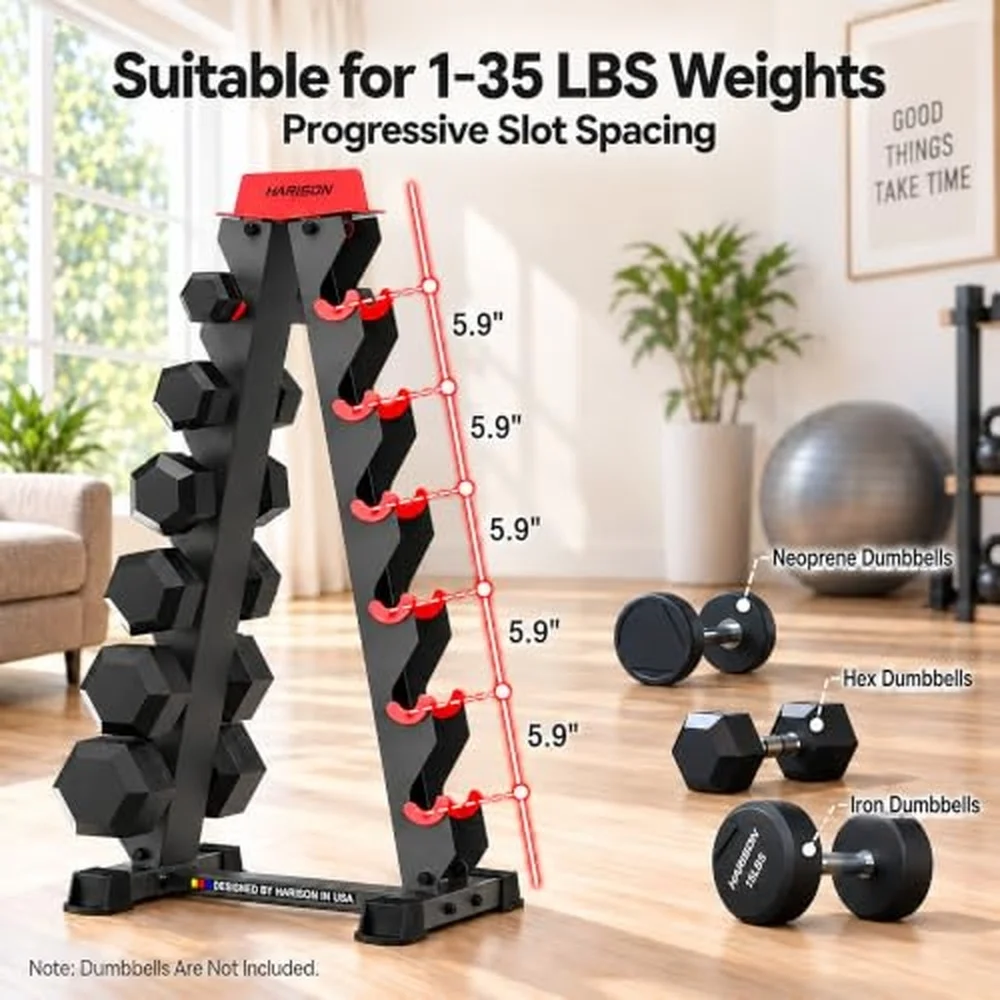 6 Tier Dumbbell Rack Stand A Frame Design Weight Rack