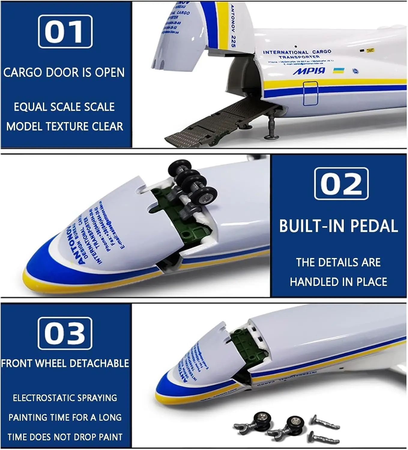 42CM 1/200 Scale For Antonov AN-225 Mriya Transport Aircraft Adults Fun Simulation Miniature Airplane Model Resin Plastic Gift