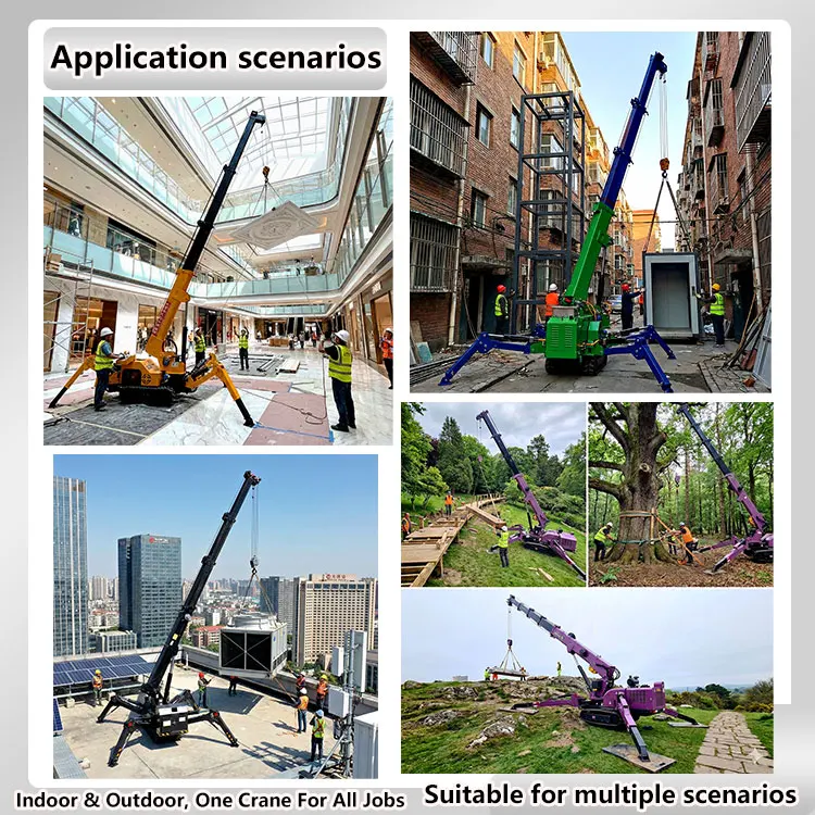 With Narrow Turning Radius and Rubber Crawler Track 1-8Ton Mini Crawler Spider Crane for Aisle Operations