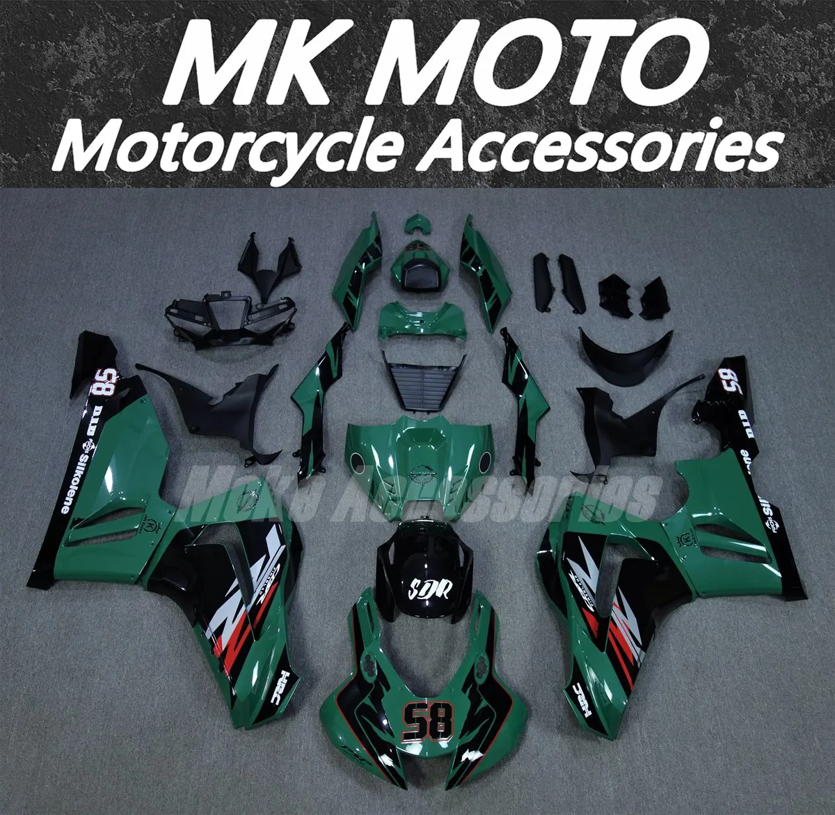 

Moke moto Fairings Kit Fit For CBR1000RR-R 2020 2021 2022 2023 Bodywork Set High Quality Injection Green Black