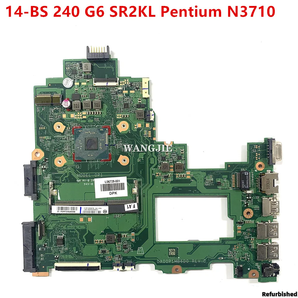 

Refurbished 925424-601 925424-501 925424-001 For HP 14-BS Laptop Motherboard DA00P1MB6D0 With SR2KL N3710 CPU