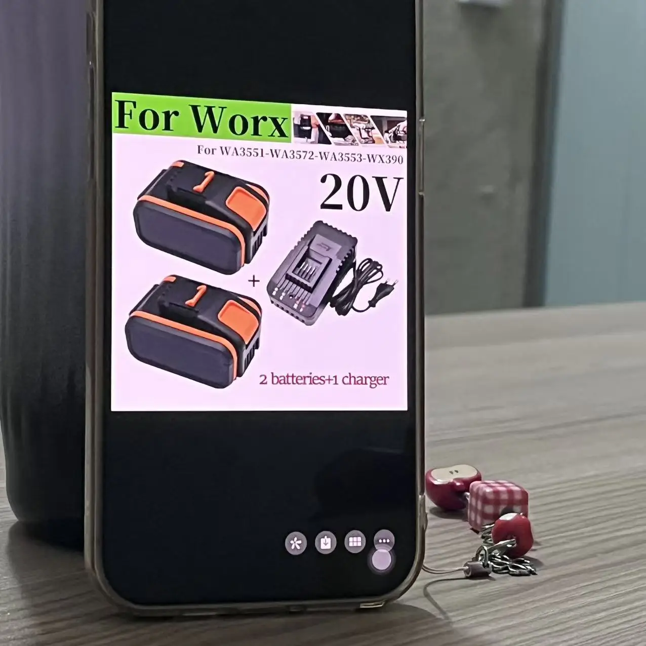 

20V 6Ah Cordless Power Tool Battery For Worx WA3551 WA3572 WA3553 WX390 WX176 WX178 - Spare High Capacity 6000mAh WA