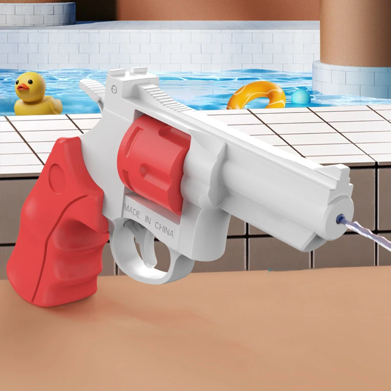 Pistola Revolver Manual pequeña para niños, pistola de agua de tiro continuo mecánico, juguete para la playa al aire libre, Mini pistola de agua