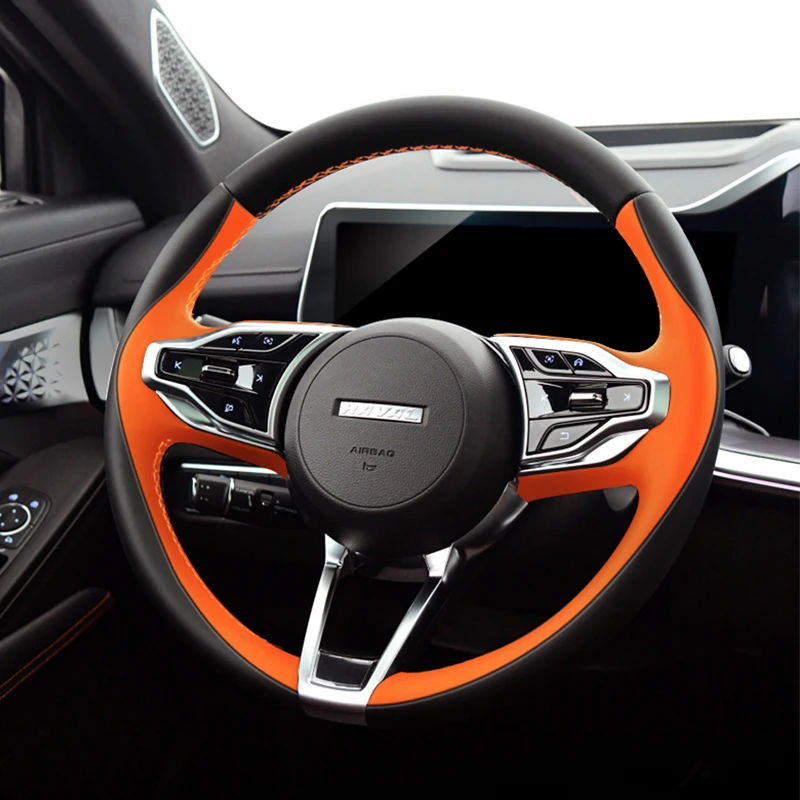 

For Haval Shenshou Hand Sewn Leather Steering Wheel Cover Wrap Non Slip Breathable Car Interior Modification Accessories