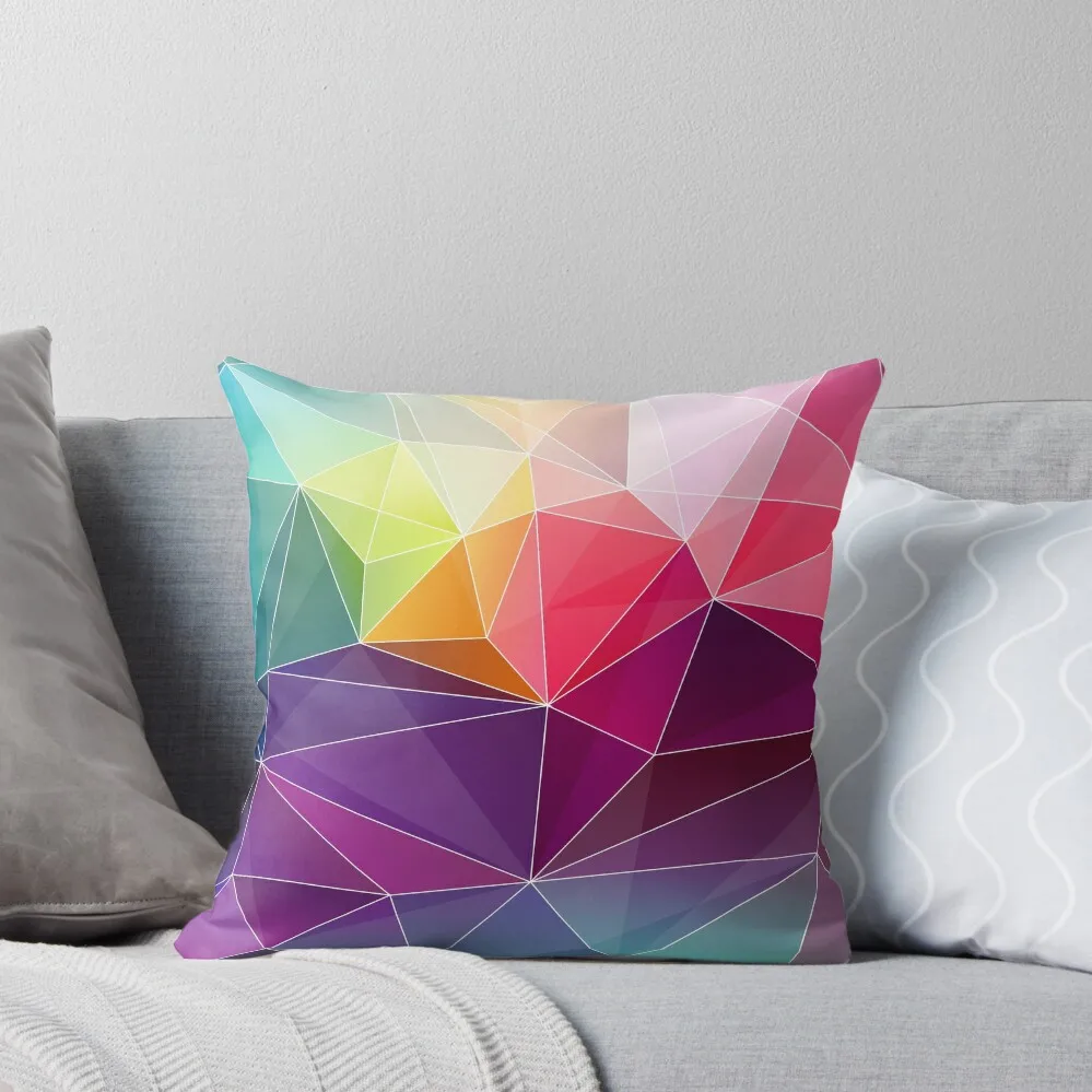 Geometric Background Abstract Colorful Diamond Triangles Pattern Throw Pillow Cushion Cover For Sofa Luxury Sofa Cushions pillow
