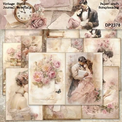 Panalisa-Pack de cartes de paupières en papier à motifs, carte artisanale légère, scrapbooking d'amour, style vintage, taille A5, 8 feuilles