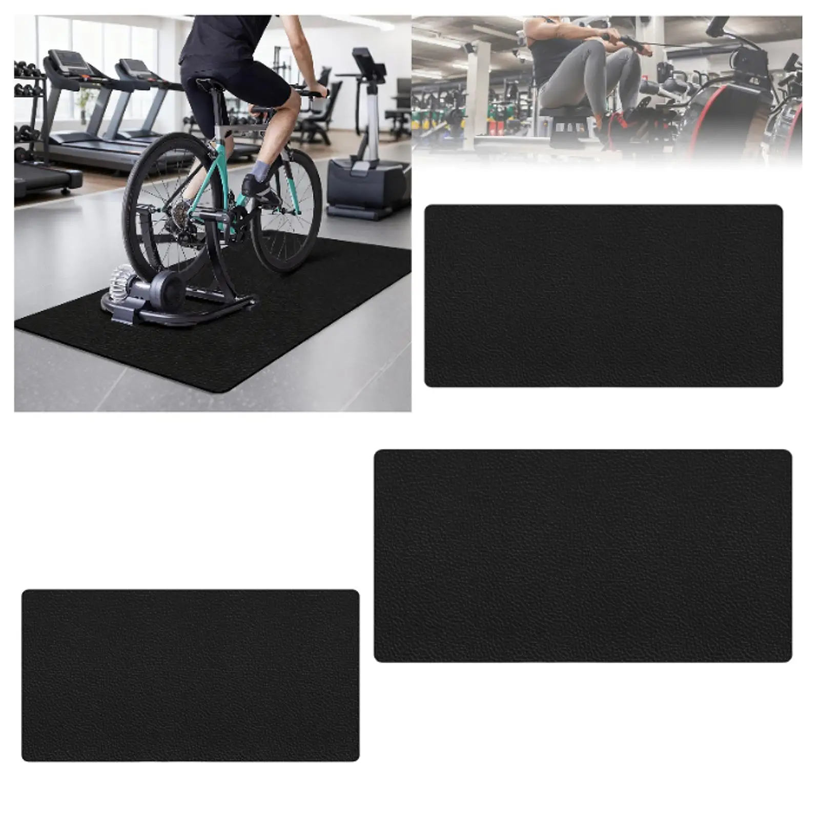 Bike Mat 6mm Thick Hardwood Floor Carpet for Rowing Elliptical Exercise Bike