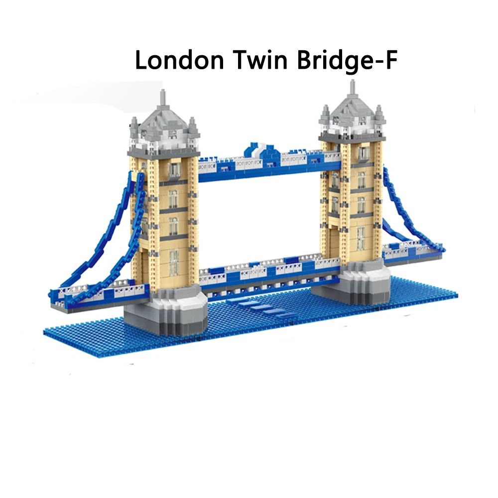 

3D Model DIY Mini Diamond Blocks Bricks Building London Tower Bridge River Thames World Architecture Toy for Children