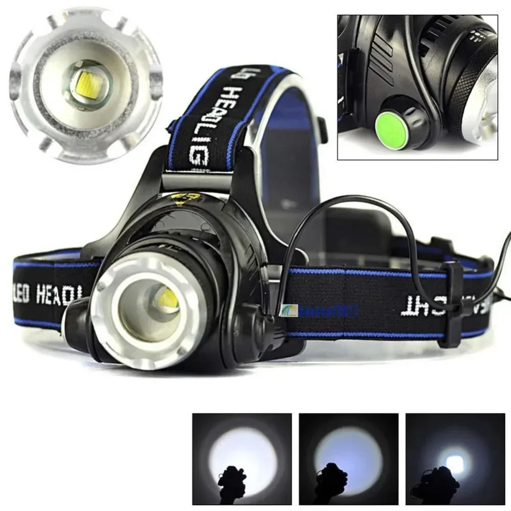 

2000lumens Led Headlamp L2/T6 Zoomable Headlight Head Torch Flashlight Head lamp by 18650 battery for Fishing Hunting Headlamps