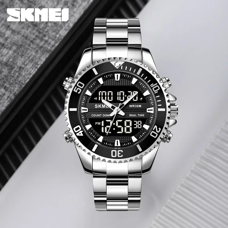 

SKMEI 1850 Digital Mens Wristwatches Calendar Waterproof Quartz Sports Electronic Watches for Men Alarm Clock Relogio Masculino