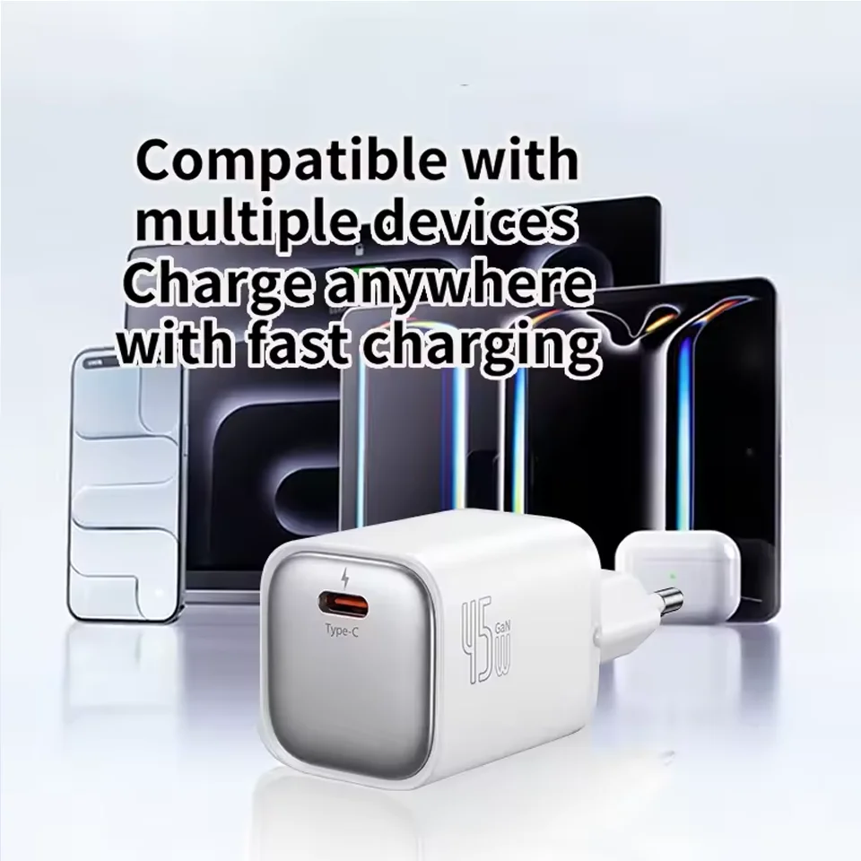 45W GaN USB-C PD Fast Charger, Compact Quick Charge Adapter for iPhone 17/16/15, Samsung S26 Ultra, MacBook, iPad