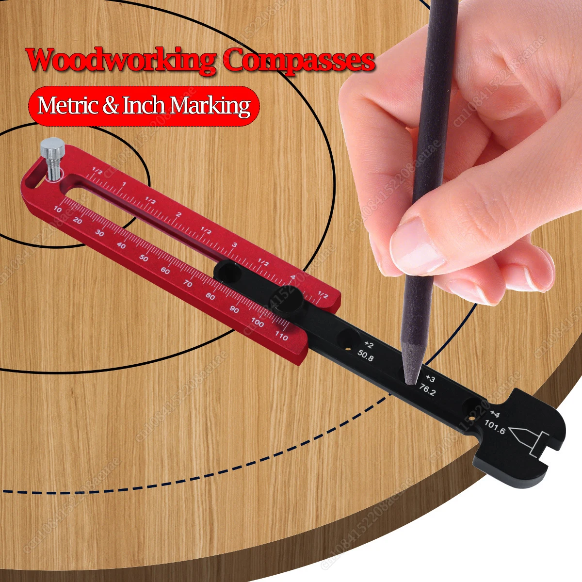 

Woodworking Precise Compass Scribe Adjustable Circle Drawing Ruler - Metric And Inch Marking Gauge Carpenter Scribe Drawing Tool