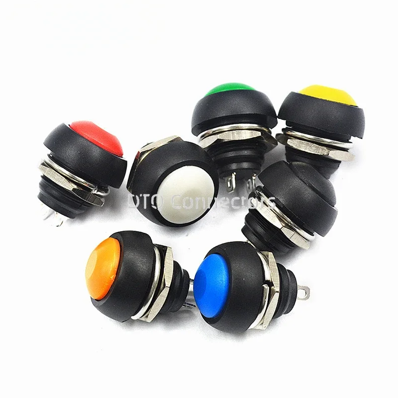 5Pcs Mini 12mm Waterproof Momentary ON/OFF Push Button Round Switch PBS-33B For arduino