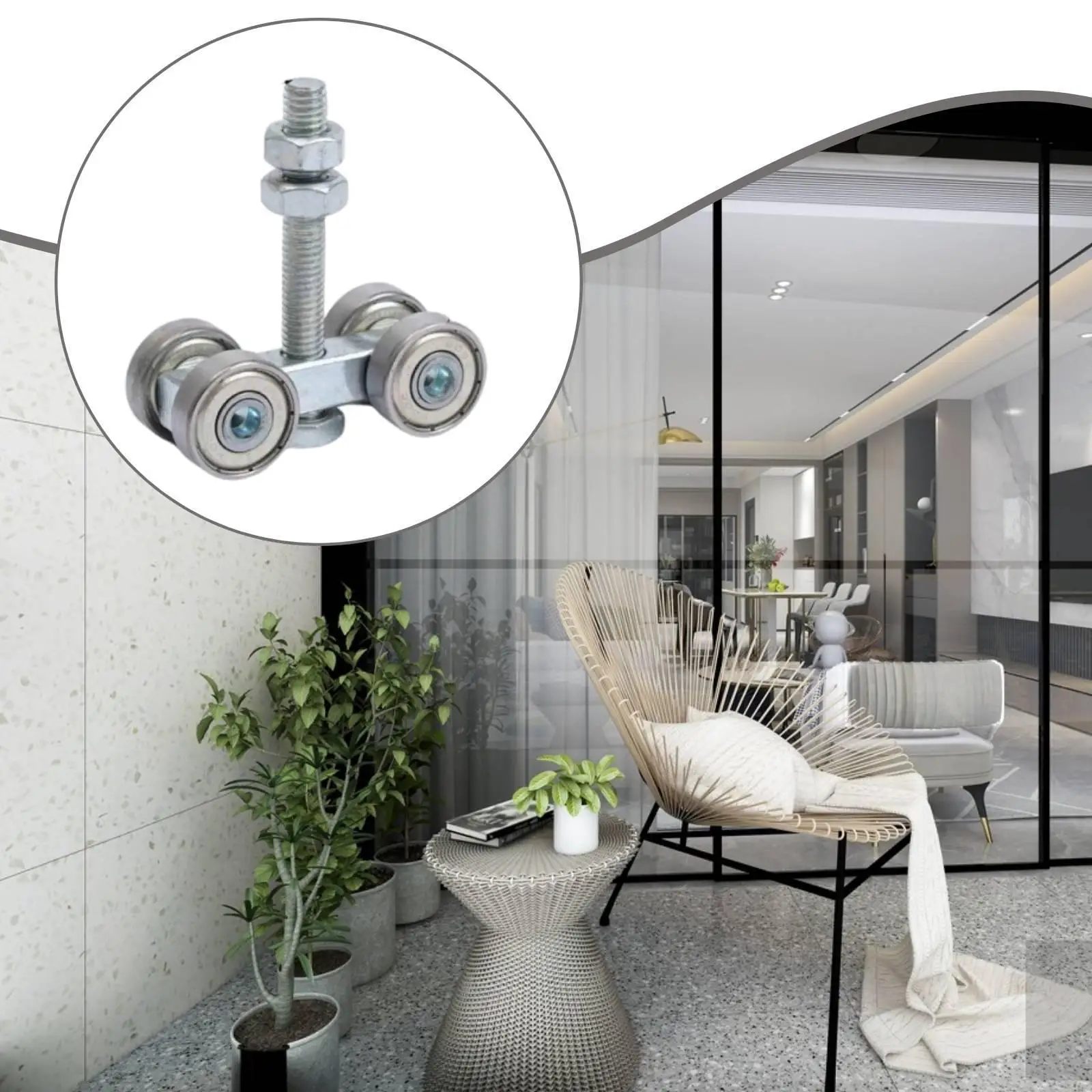 

4 Wheel Silent Trolley Assembly Roller,Heavy Duty,Sliding Door Roller for Workshop