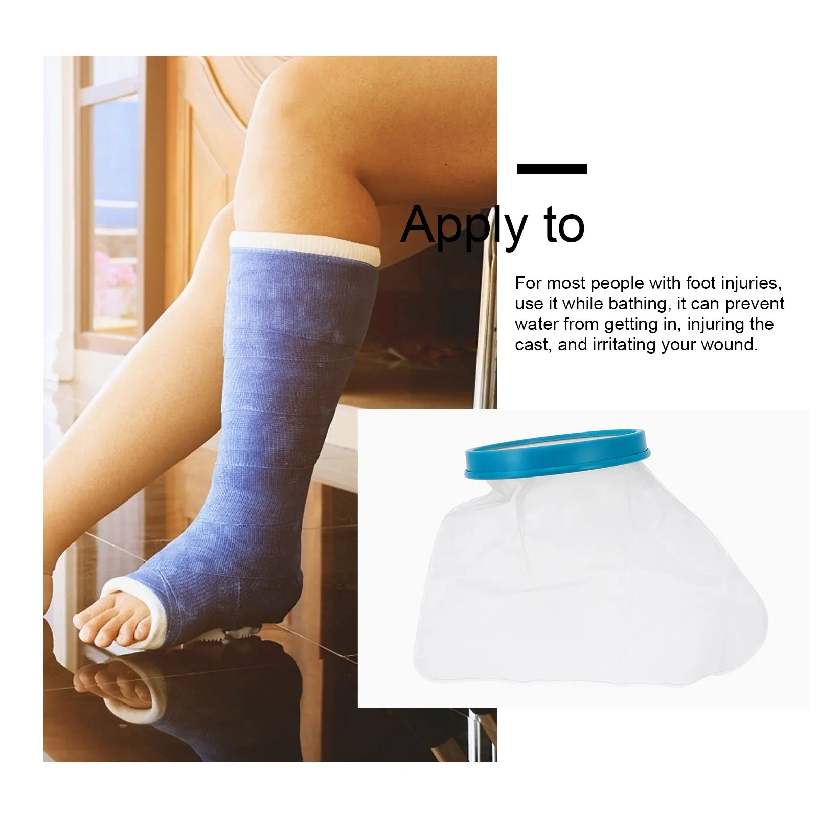 

Водонепроницаемый чехол для ног, небесно-голубой многоразовый защитный чехол для ног, наколенник для душа, чехол для ног, влагостойкая повязка