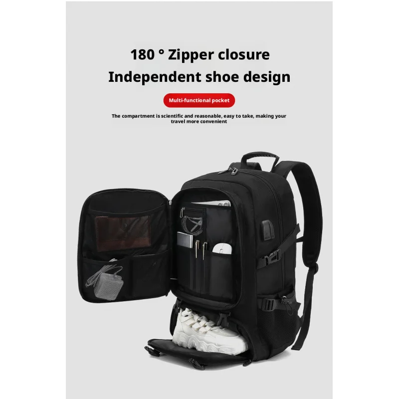 

НОВЫЙ большой дорожный рюкзак 50 л 80 л, мужской отдельный отсек для обуви, деловая сумка для спорта на открытом воздухе, водонепроницаемые мужские рюкзаки для хранения