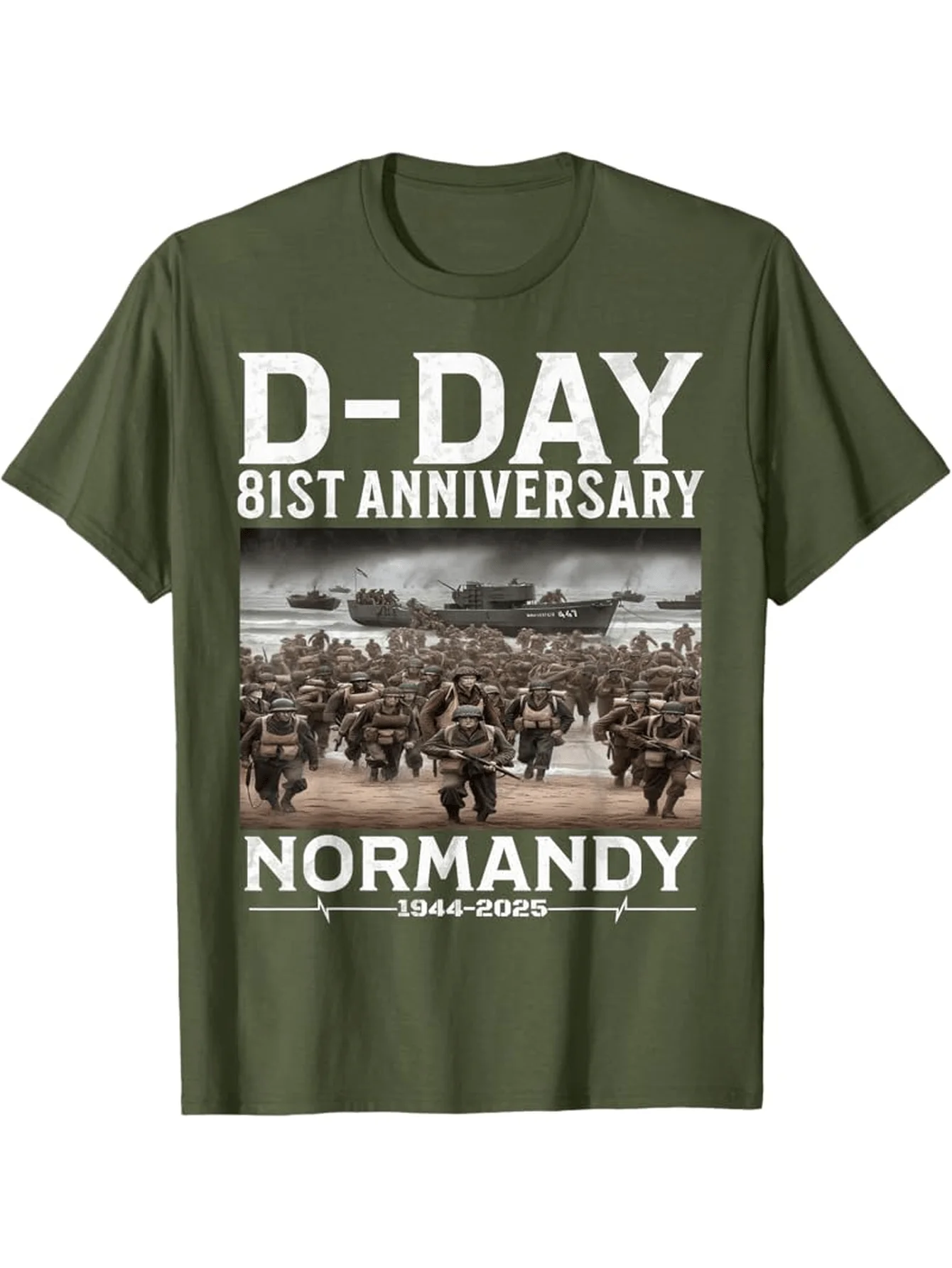 Normandy Omaha Beach 1944 D-Day 81st Anniversary T-Shirt 100% Cotton O-Neck Short Sleeve Summer Casual Mens T-shirt Streetwear