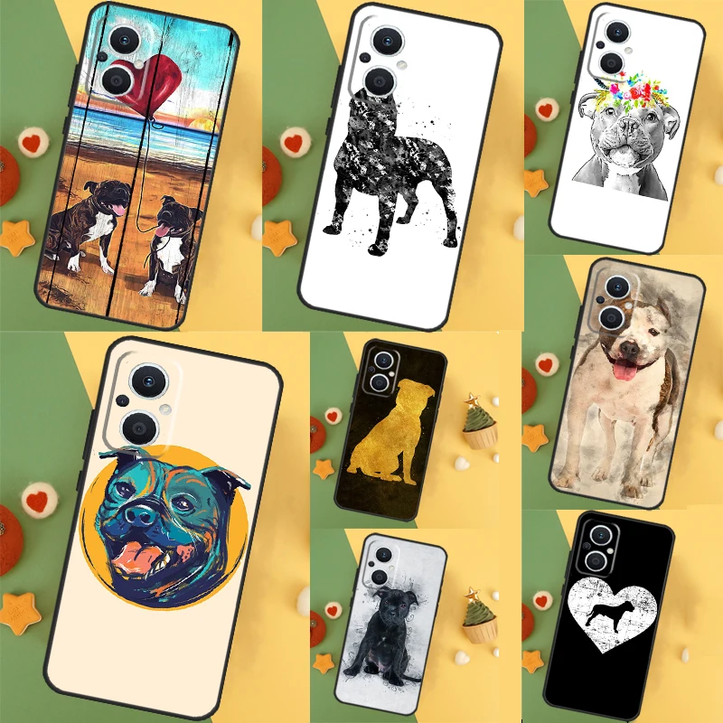 Staffordshire Bull Terrier Dog Case For OPPO Reno 11F 10 Pro 4 5 6 7 8 Lite 4Z 5Z 8T OPPO Find X5 X6 Pro X2 X3 Neo Cover