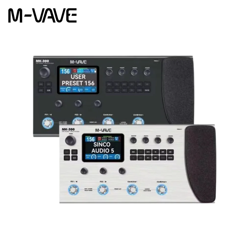 M-VAVE MK-300 Guitar Bass Multi Effects Pedal ANN Modeling AMP Sim MIDI Drum Looper for Live Performance