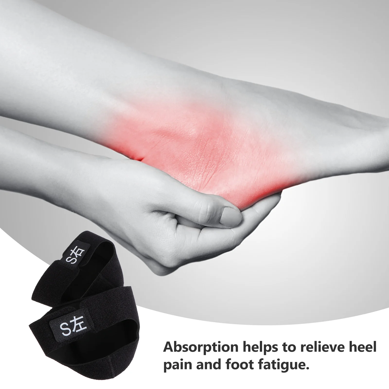 

1 Pair Sebs Pads Removable Shock Absorbing Insoles For Heel Pain Relief Size S Lightweight Adjustable Heel Cups Foot Care Tool