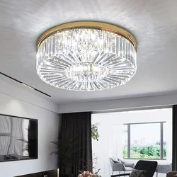 Gold Modern Chandelier Lighting Home Decoration Luxury Crystal Living Room Ceiling Light Dimmable Luster Ring Led Light Fixture