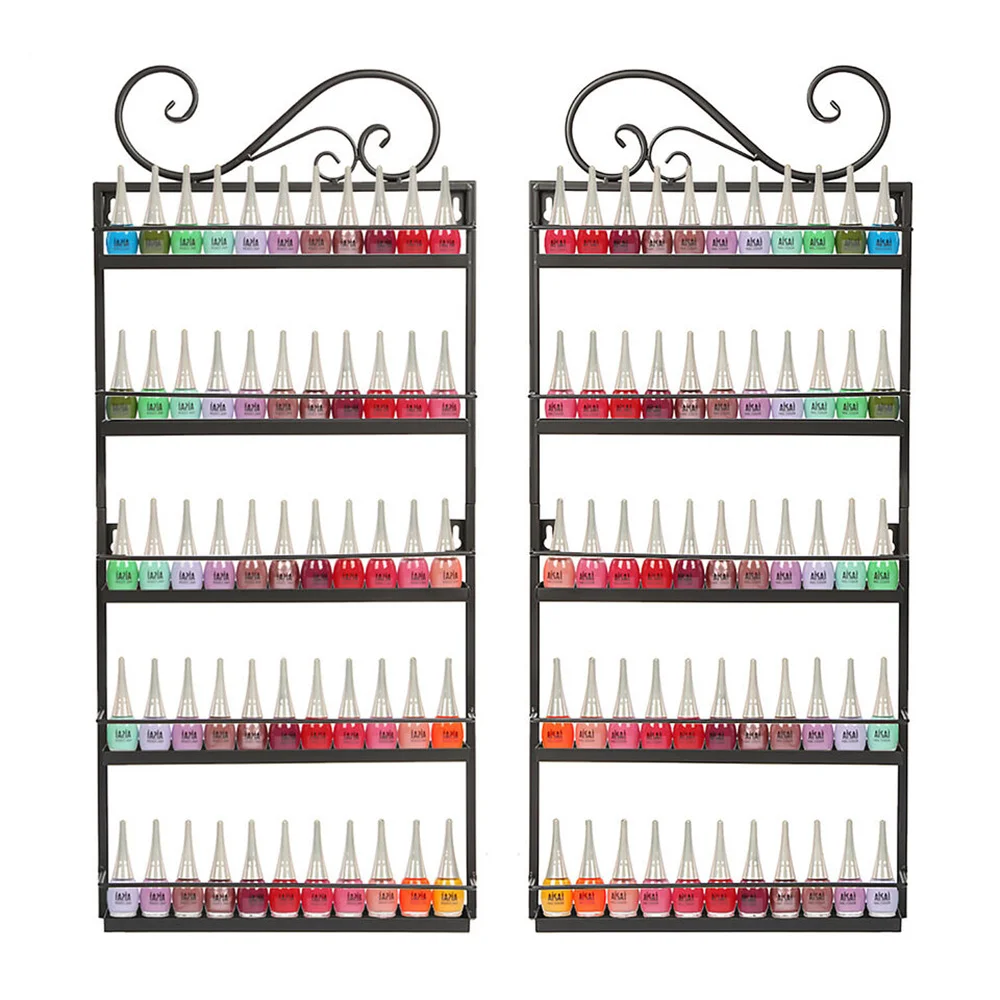 5 Tier Metal Nail Polish Rack Wall Mounted Essential Oil Storage Display Stand Organizer Holder Shelf High Quality