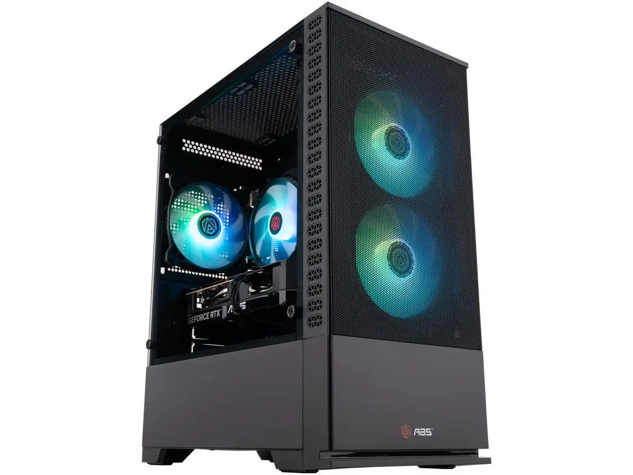 ABS Cyclone Aqua Prebuilt Gaming PC Powered by Asus- Windows 11 - Intel Core i5-14400F - GeForce RTX 5060 8GB - DLSS 4 - 32GB DDR4 - 1TB NVMe SSD
