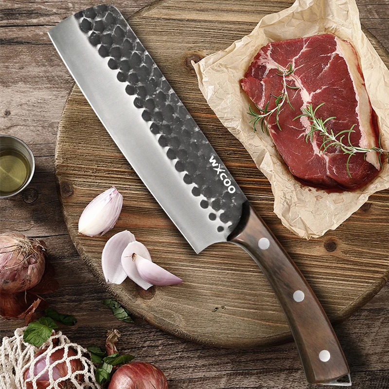 WXCOO Stainless Steel Kitchen Knife Multi Function Vegetable Fruit Slicer Womens Chefs Knife Wooden Handle Fish Fillet Knife